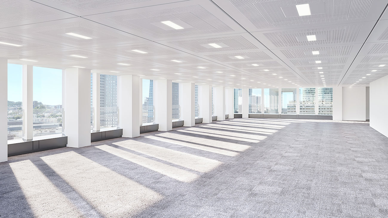 espace plateau vide bureaux tour cb21 paris la defense