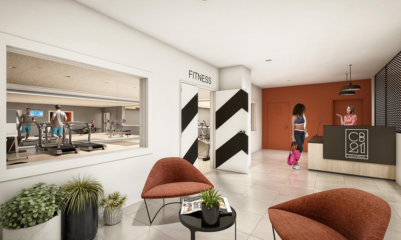 Espace Fitness, salle de sport - immeuble bureaux Tour CB21 Paris La Défense